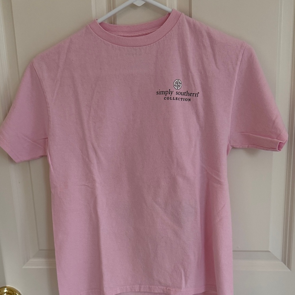 Simply Southern girls pink short sleeve Easter tee
